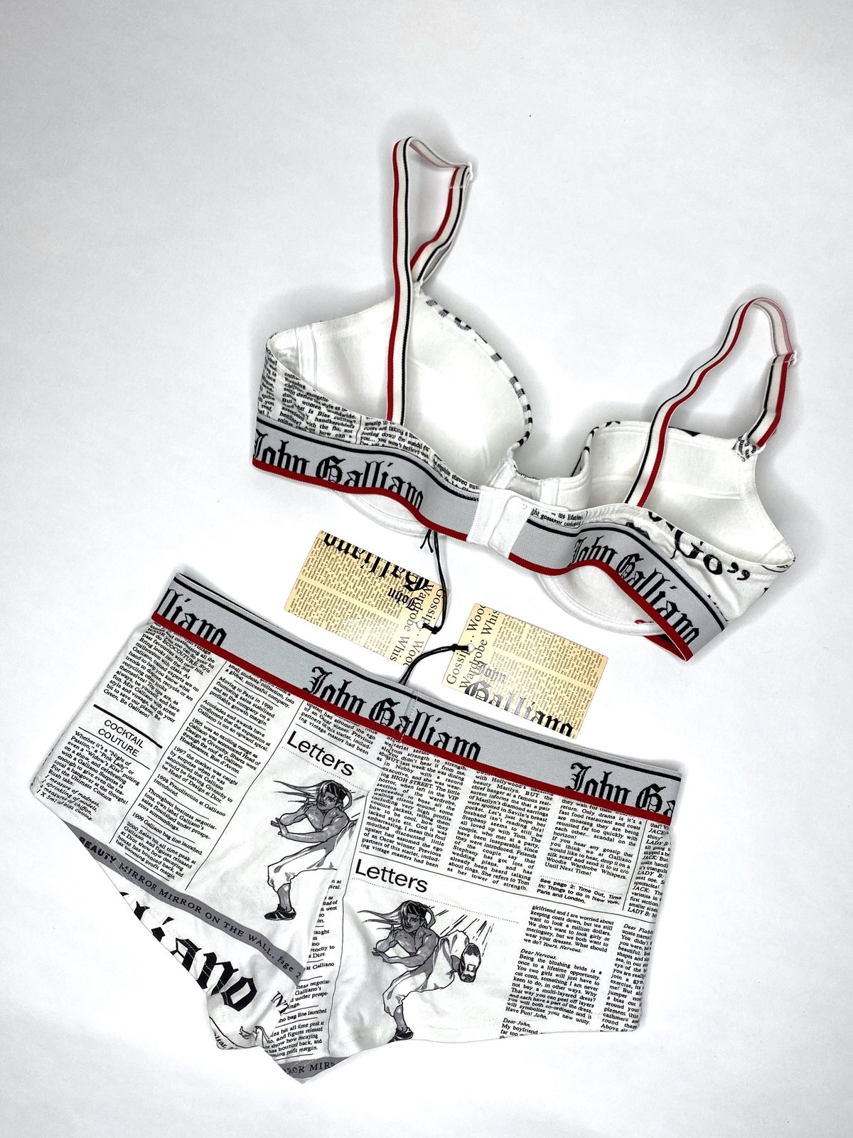 🎀 ANGEL CAPSULE 🎀 JOHN GALLIANO VINTAGE GAZETTE BRA & SHORTY